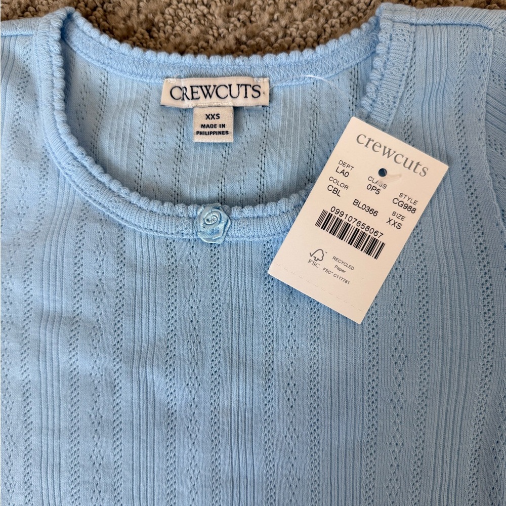 Crewcuts Girls' short-sleeve pointelle T-shirt - Picture 3 of 3